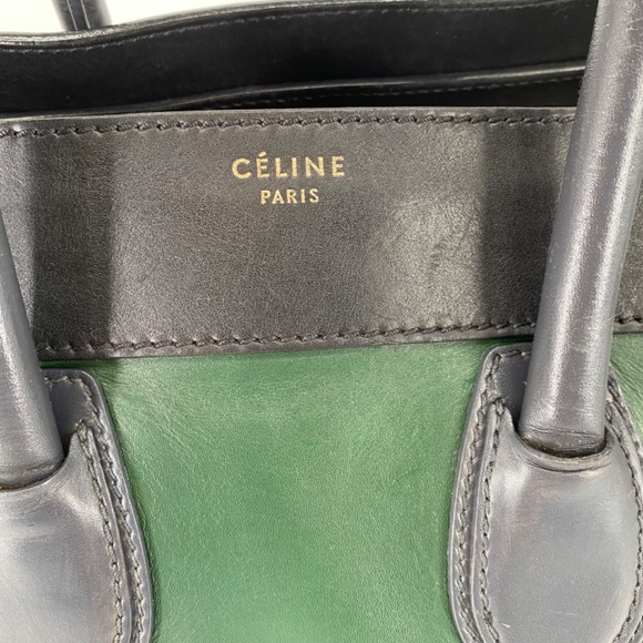 Celine Phantom Tricolor Luggage Tote Medium Green Black Grey Phoebe Philo - Picture 8 of 16